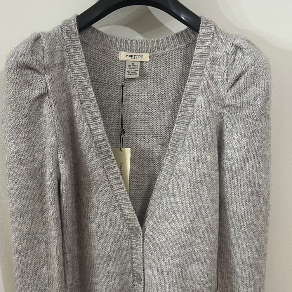 NWT Vertigo Paris Gray Knit Long Cardigan